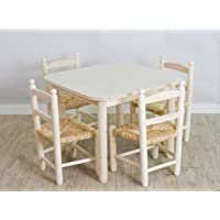 Cesteria Aparici Pack Ahorro: Mesa y Cuatro sillas Infantiles. Tamaño de la Mesa: Tablero de 60x60cm. Altura 46-5 cm…